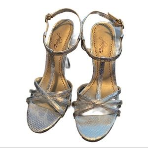 BP silver snakeskin shoes